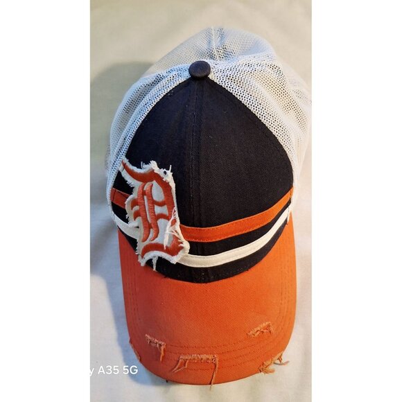 Detroit Tigers Distressed Mesh Adjustable Snapback Cap By New Era Baseball - Picture 2 of 8